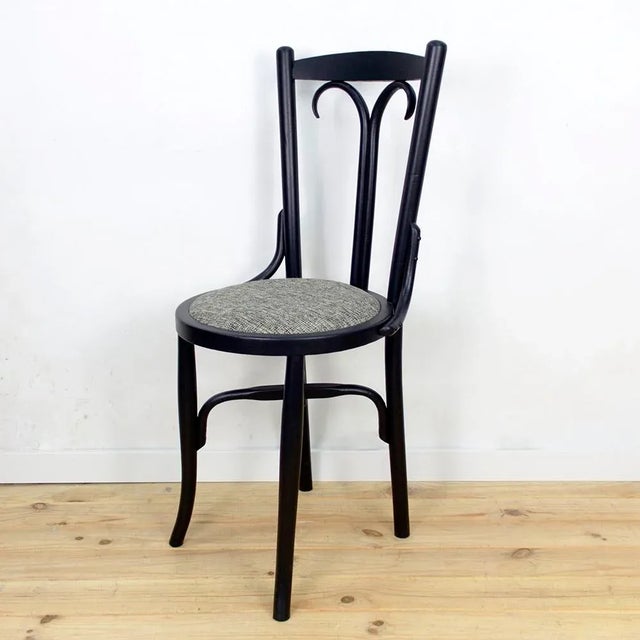 Black Antique Art Nouveau Wooden Dining Chair For Sale - Image 8 of 11