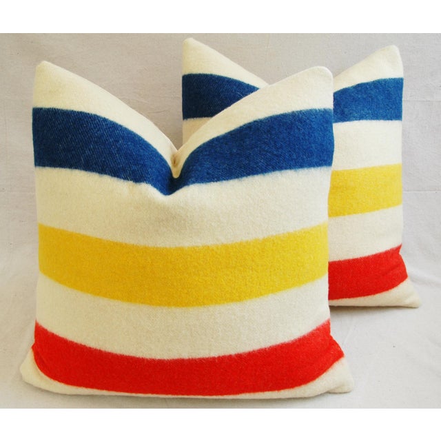 Hudson's Bay Camp Blanket Down Feather Pillows A Pair Chairish