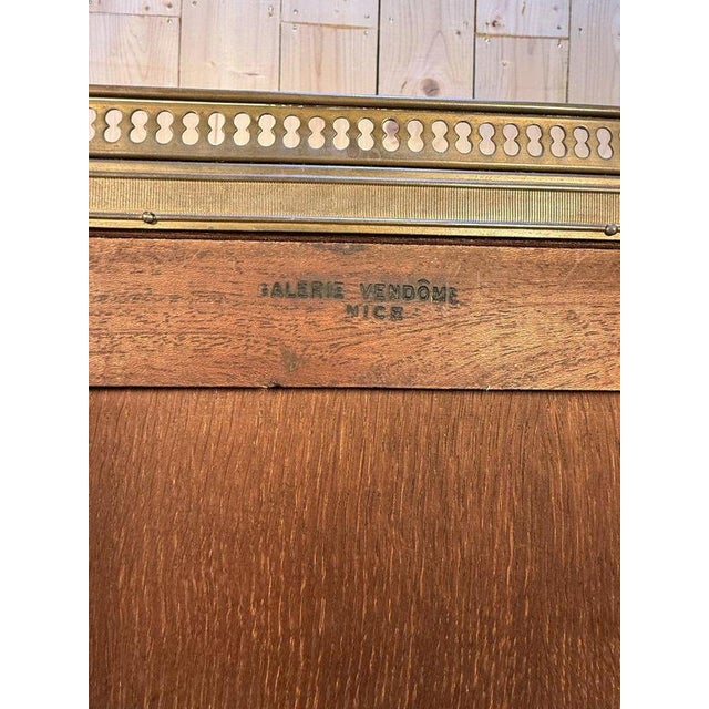 Wood Louis XVI Style Bedside Tables in White Marble, Set of 2 For Sale - Image 7 of 10