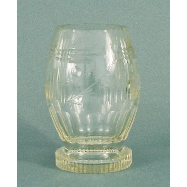 1920s From France: Art Deco Period Wheel-Cut Lightly Colored Exceptional Glass Vase For Sale - Image 5 of 5