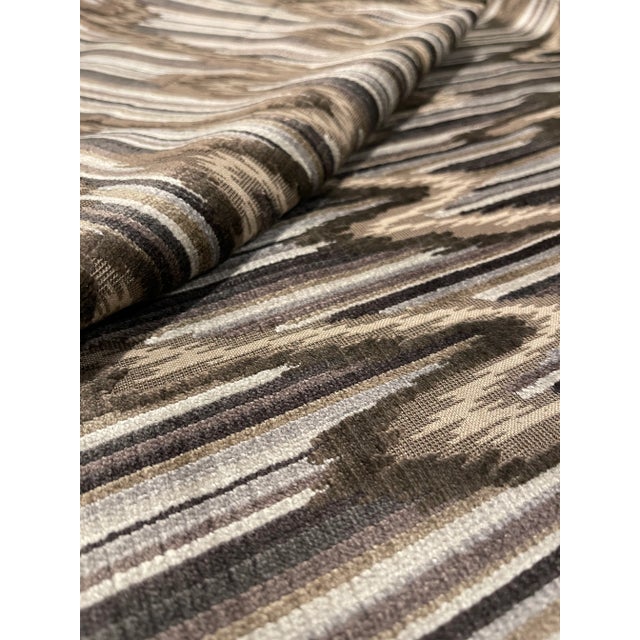 Modern Caracole Modern Cut Velvet Warm Turin Marble Designer Fabric - 6.5 Yards For Sale - Image 3 of 4