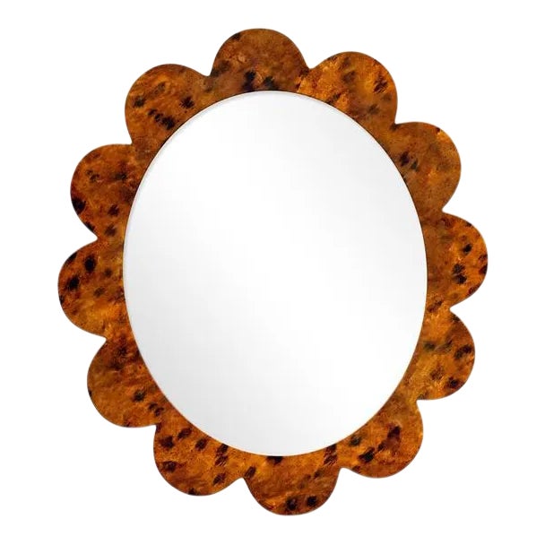 Fleur Home x Chairish Iris Oval Mirror in Tortoise Print Finish, 48x42 For Sale