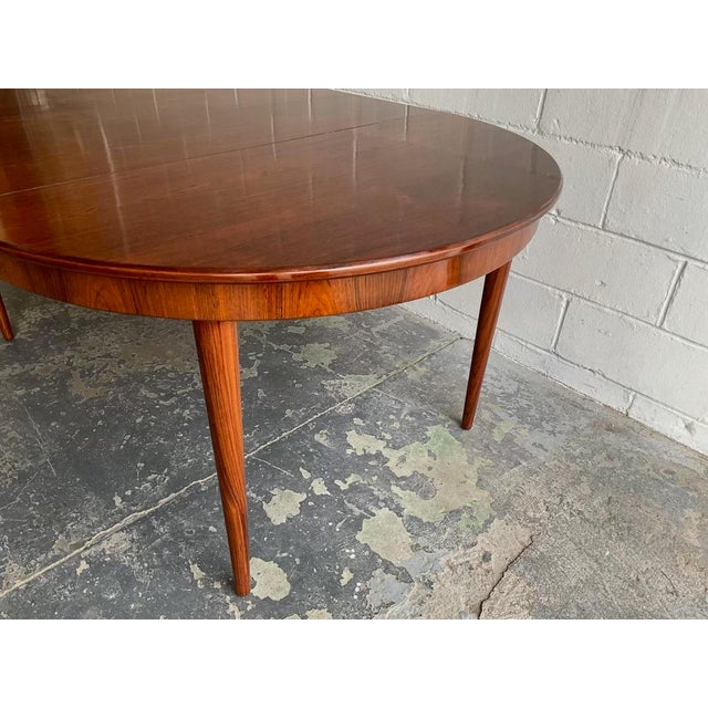 1960s Vintage Danish Bernhard Pedersen & Søn Dining Table With Leaf For Sale - Image 11 of 11