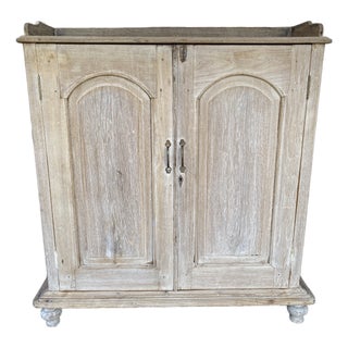 Late 19th Century Gustavian Bleached Two Door Buffet Cabinet For Sale