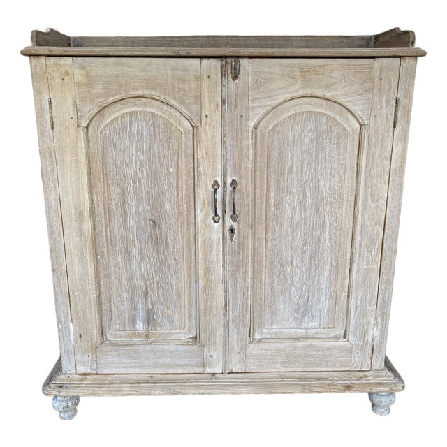 Late 19th Century Gustavian Bleached Two Door Buffet Cabinet For Sale
