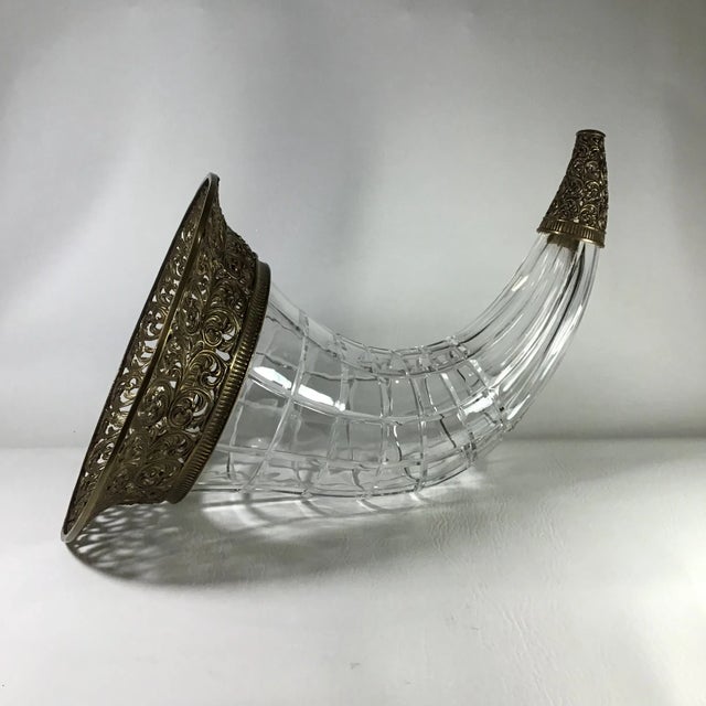 2000’s Cornucopia “Horn of Plenty” Made of Bronze and Crystal by Castilian Imports For Sale - Image 4 of 13