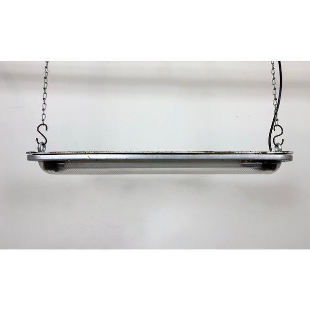 Silver Industrial Aluminium Hanging Tube Light, 1970s For Sale - Image 8 of 18