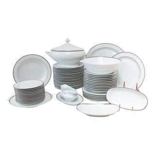 Palmyre Porcelain Dinnerware Set, 1990s, Set of 55 For Sale
