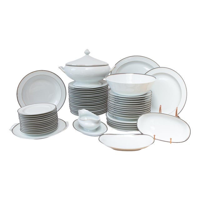 Palmyre Porcelain Dinnerware Set, 1990s, Set of 55 For Sale