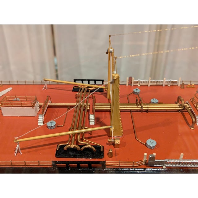 Rare Museum Quality Tanker Ship Model in Display Case Titled "Mv Captain Gregos" For Sale - Image 10 of 10