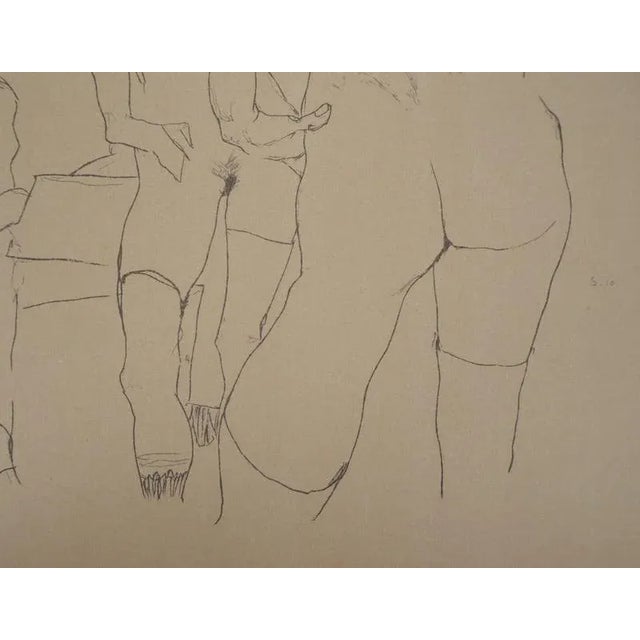 Egon Schiele, The Sketch in Front of the Mirror, Lithograph For Sale - Image 5 of 8
