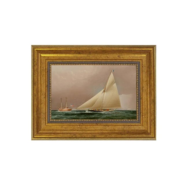 "Rounding Sandy Hook Lightship" Contemporary Reproduction Print on Canvas, Framed For Sale - Image 4 of 4