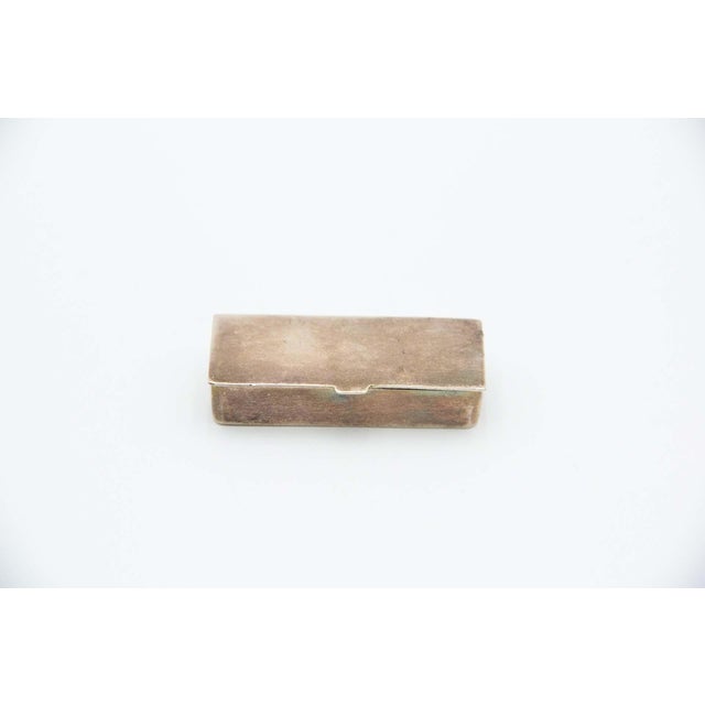 Plain Silver Rectangular Pill Box For Sale - Image 4 of 4