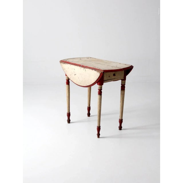 Antique Drop Leaf Accent Table For Sale - Image 11 of 13