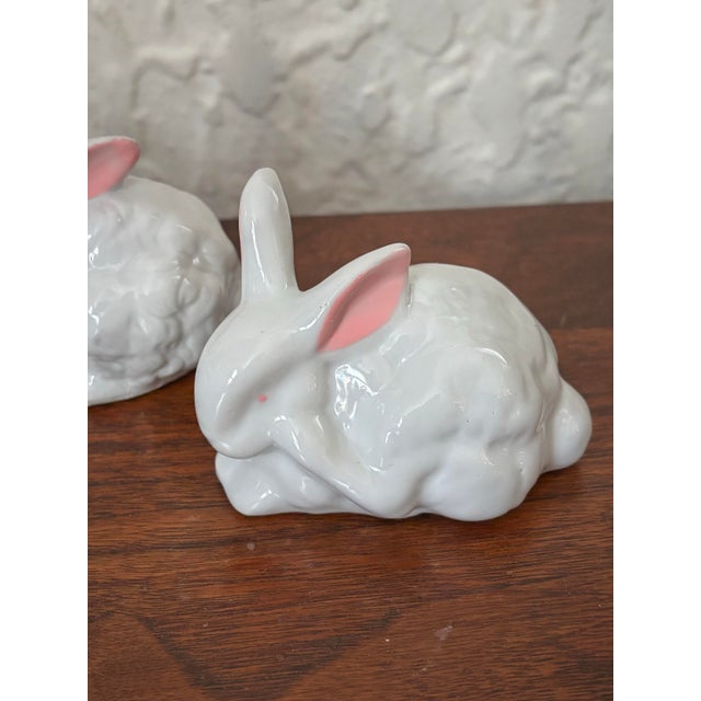 1980s Vintage Trio of White Bunny Rabbits For Sale - Image 5 of 9