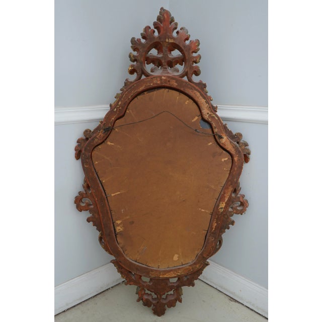 Vintage Italian Gold Frame Decorator Mirror For Sale - Image 11 of 11