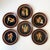 A wonderful collection of 6 decorated terracotta plates, hand painted and made in Greece. Each plate features a replicated...