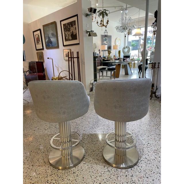 Bar Stools Memory Swivel Design for Leisure - A Pair For Sale - Image 15 of 17