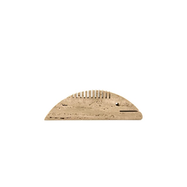 Brutalist Travertine Fish Shaped Desk Organizer or Figure by Enzo Mari for F.lli Mannelli, Italy, 1970s For Sale - Image 9 of 9