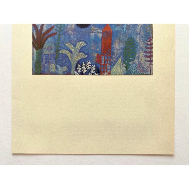 Cerulean Paul Klee Vintage 1967 First Edition Modernist Lithograph Print " Night Flowers Submerged Landscape " 1918 For Sale - Image 8 of 10