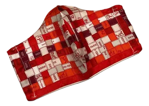 Hermes Bolduc Au Carre Silk Scarf Face Mask in Dark Red