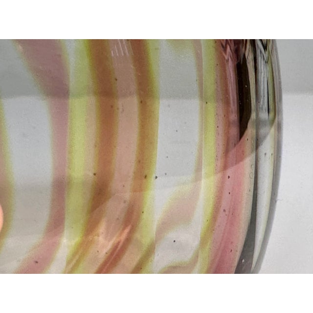 Pink Early Studio Glass Art Vase by Tchai Munch for Ebeltoft Glas, Denmark 1980s For Sale - Image 8 of 14