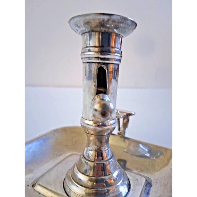 'Sweet England' Silverplated Mechanical Chamberstick & Snuffer For Sale - Image 4 of 7