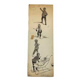 1950s B. Altman Fashion Sketch for an Ad in the N. Y. Times For Sale