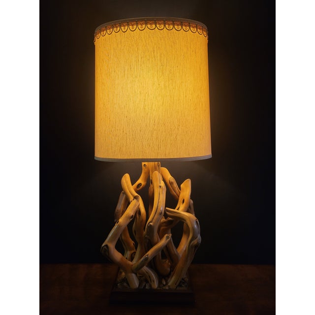 Wood Massive Mid-Century Driftwood Lamp, Organic Modern, 1950s–60s For Sale - Image 7 of 9