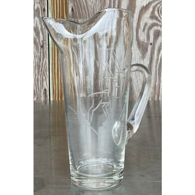 Serve in style with this Vintage Regency Etched Glass Martini Pitcher. Its elegant etching and timeless design make it...