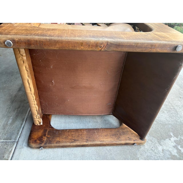 Lou Hodges Style California Rustic Industrial Sling Lounge Chairs Ottoman a Pair For Sale - Image 11 of 12