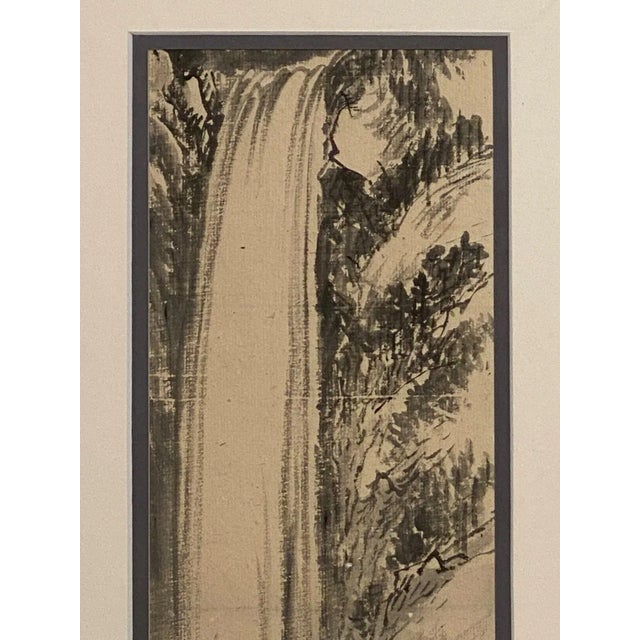 An early 20th-century Chinese painting of a waterfall, circa 1900, signed on the lower right side.