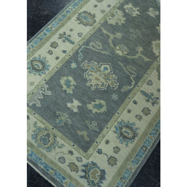 Navy Blue Turkish Oushak Rug 2'10" x 9' #19117 For Sale - Image 8 of 8