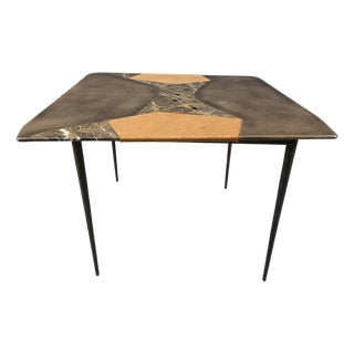 Hand Made Dining Table with Marble, 1990s For Sale