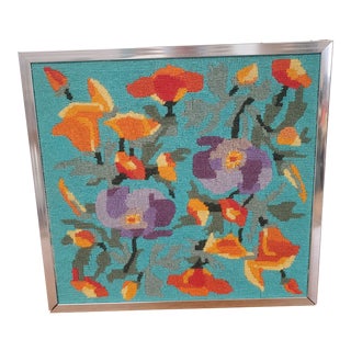 Mid Century Modern Needlepoint by Charlotte Evans For Sale