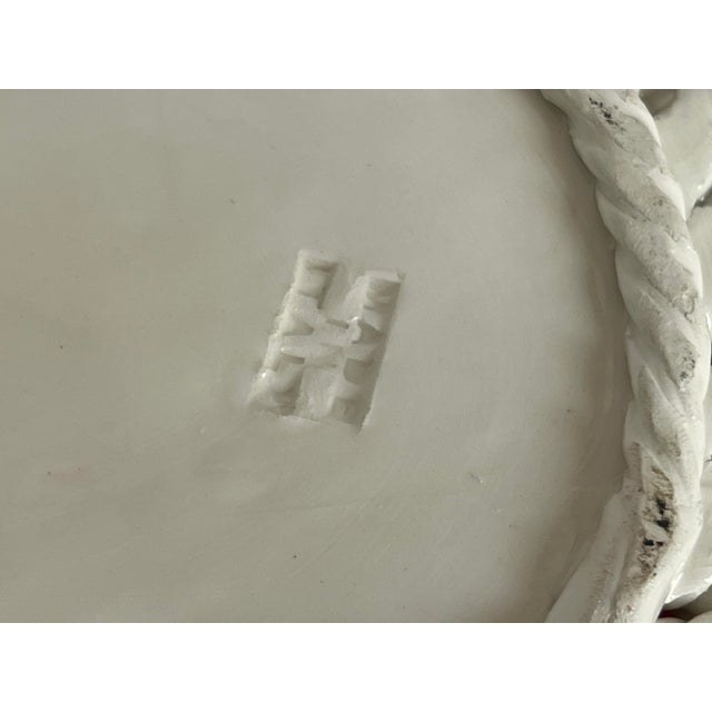 Vintage Mid 20th Century Italian Capodimonte Life Size Ceramic Fruit Basket For Sale - Image 12 of 12