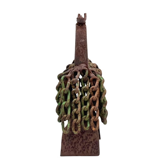 Vintage Brutalist Metal Llama Sculpture | Signed Robert Cumpston | Late 20th Century For Sale - Image 4 of 11