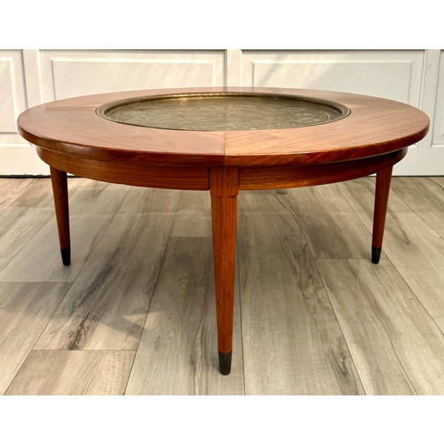 MCM Coffee Table Brass Tray For Sale - Image 12 of 17