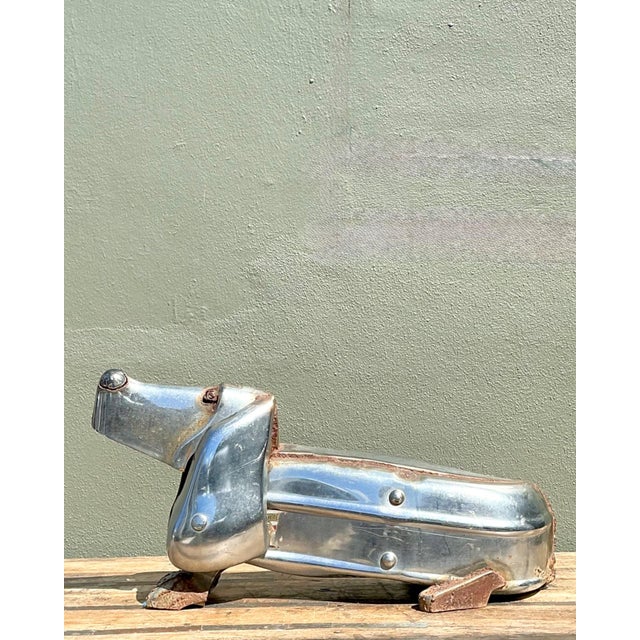 Vintage Chrome Bumper Abstract Dachshund Sculpture For Sale In West Palm - Image 6 of 16