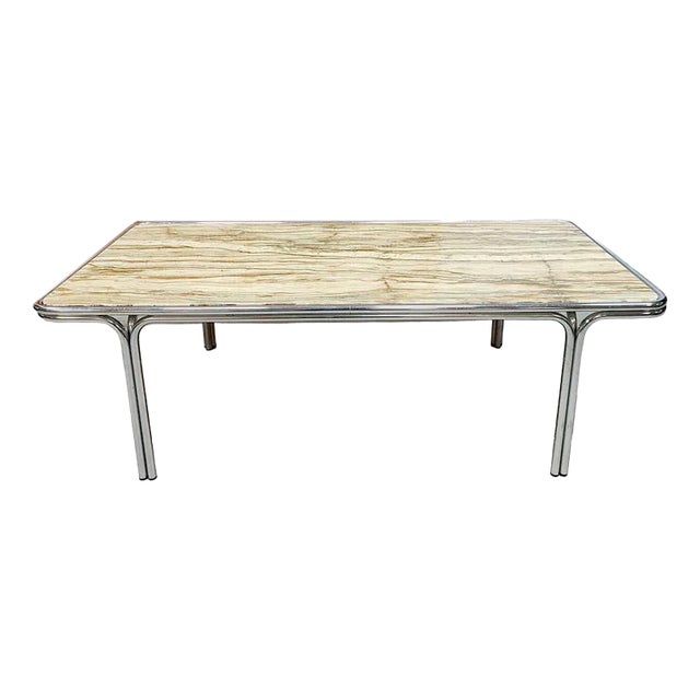 Vintage Bauhaus Style Coffee Table in Marble, 1970s For Sale