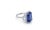 Contemporary 18k White Gold Emerald Cut Tanzanite Diamond Ring, Size 6.5 For Sale - Image 3 of 4