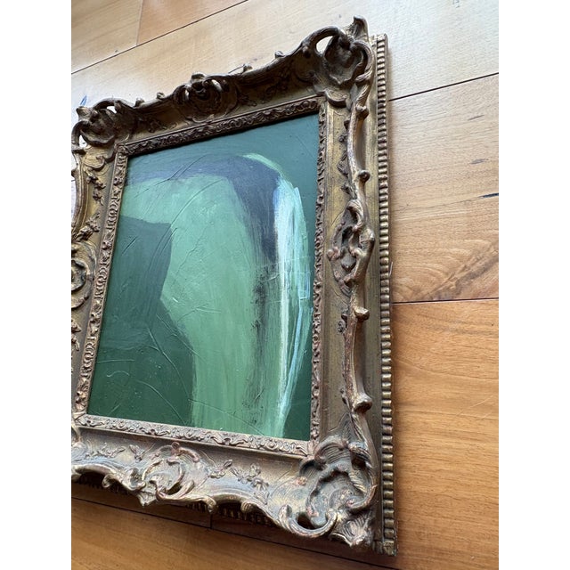 2024 Amanda Carol Collection Green Abstract Oil Painting in Fine French Antique Frame For Sale - Image 4 of 16
