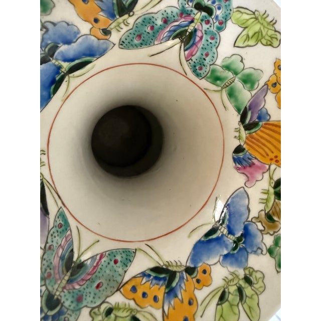 If you like butterflies, then you will love this antique Asian vase. It is likely from the early 1900’s and has a mark. In...