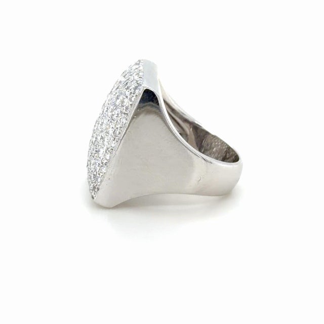 Cartier 18k White Gold and Pave Diamond Ring, Size 6 For Sale In Chicago - Image 6 of 7