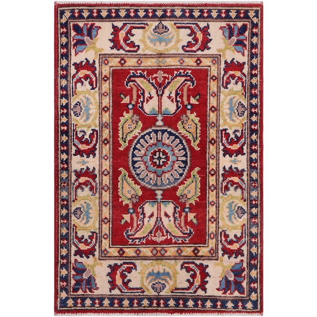 Southwestern Kazak Rustic Red/Beige Wool Rug - 2'0''x3'0'' For Sale - Image 10 of 10