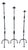 Hand Forged Iron Candelabra Set of 3 (107-127cm) Antique Copper Finish Open Twist Stem with Arched Base For Sale