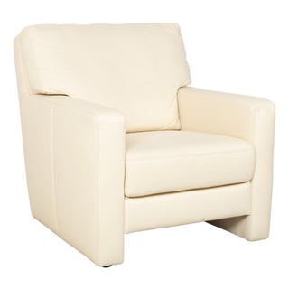 Cream Leather Armchair from Musterring For Sale
