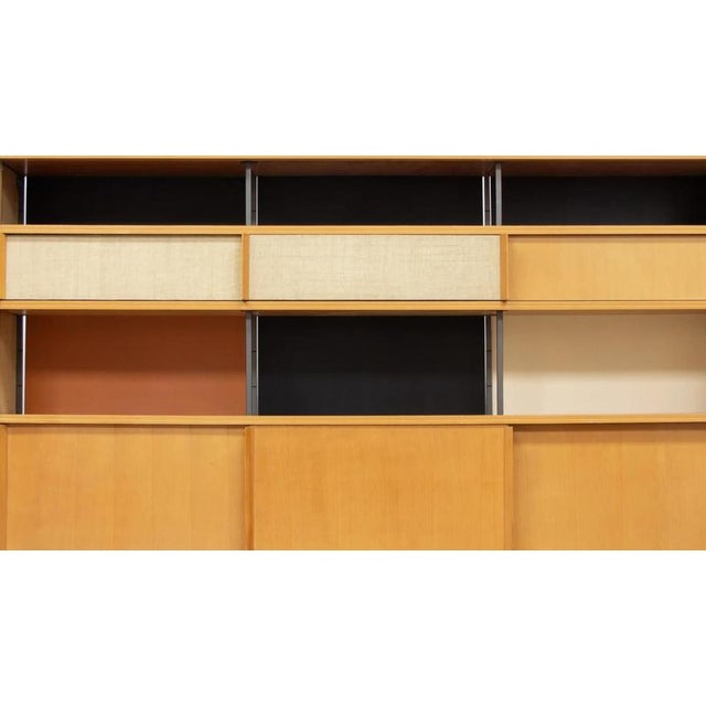 Georges frydman bookcase, efa edition, in ash a modular bookcase in ash from the 1950s by designer georges frydman,...