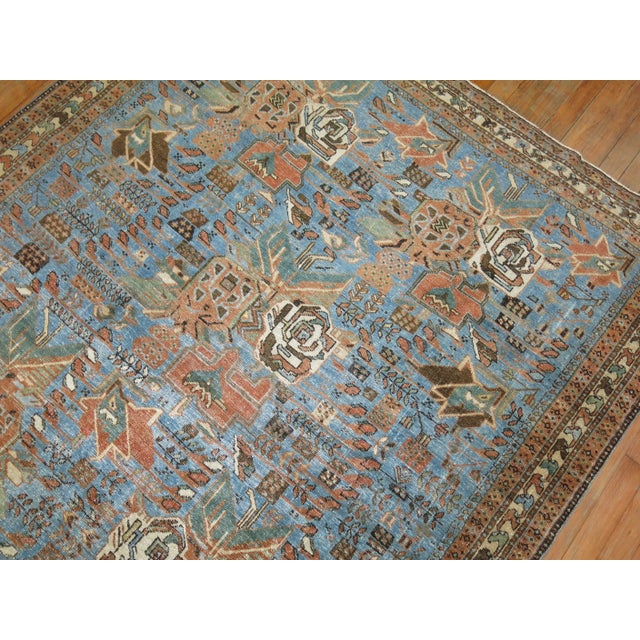 Early 20th Century Antique Zabihi Collection Light Blue Persian Afshar Rug For Sale - Image 5 of 7