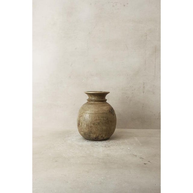 Vintage Teak Vase For Sale - Image 4 of 5